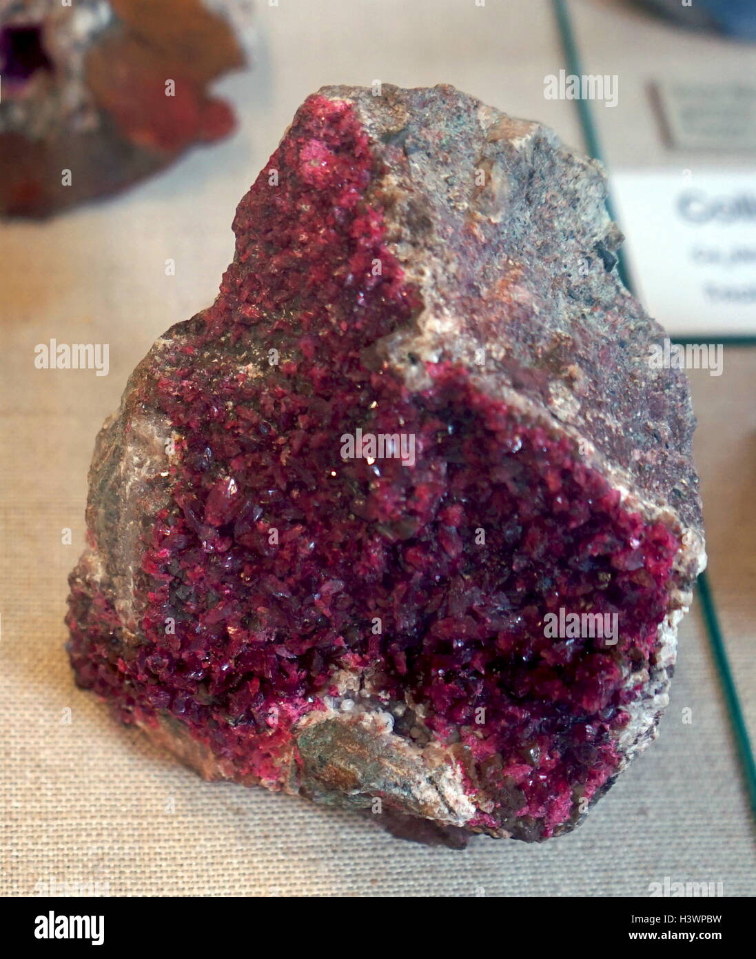 Eine Probe des Roselite, ein Monoklin-Prismatischen mineral, die Arsen, Calcium, Kobalt, Wasserstoff, Magnesium und Sauerstoff. Vom 20. Jahrhundert Stockfoto