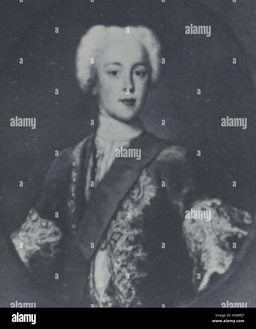 Porträt des Charles Edward Stuart (1720-1788) allgemein bekannt als The Young Pretender und The Young Chevalier. Vom 18. Jahrhundert Stockfoto