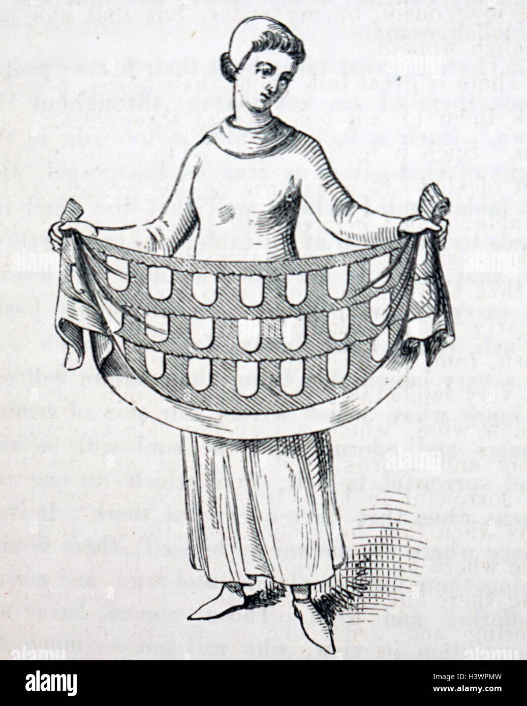 Typische Kleidung des 13. Jahrhunderts Frau in England. Vom 13. Jahrhundert Stockfoto