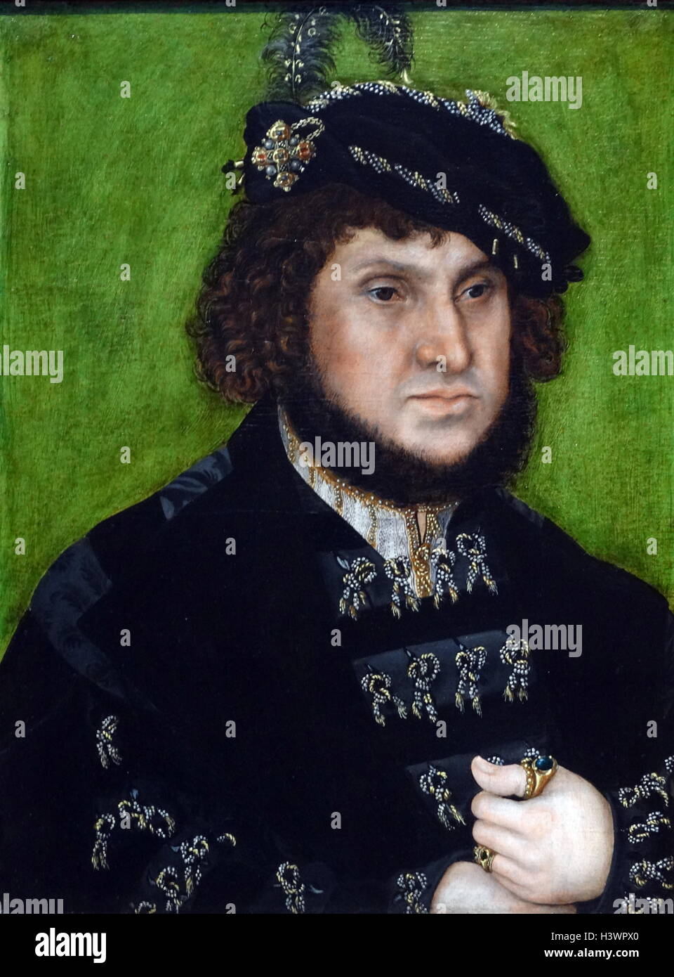 Portrait von John, Kurfürst von Sachsen (1468-1532) von Lucas Cranach dem Älteren (1472-1553) ein deutscher Renaissance Maler und Grafiker. Vom 16. Jahrhundert Stockfoto