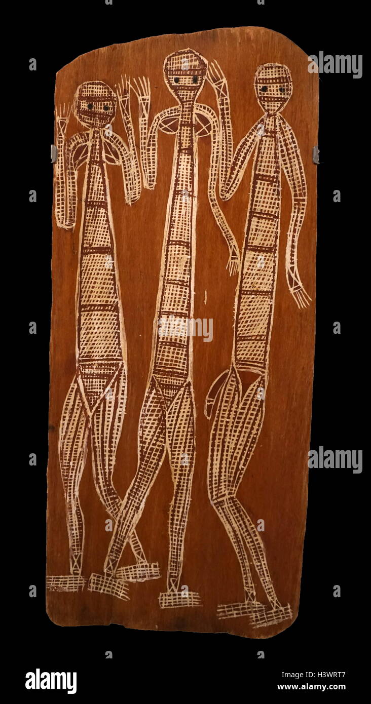 Gemälde mit dem Titel "drei Mimi' von Jimmy Midjaw Midjaw (1897-1985) eines Aborigines australischen bildenden Künstlers. Vom 20. Jahrhundert Stockfoto