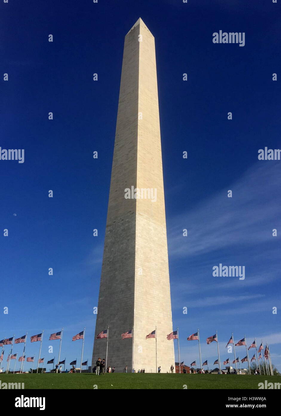 Das Washington Monument, ein Obelisk auf der National Mall in Washington D.C. Präsident George Washington zu gedenken. Vom 21. Jahrhundert Stockfoto