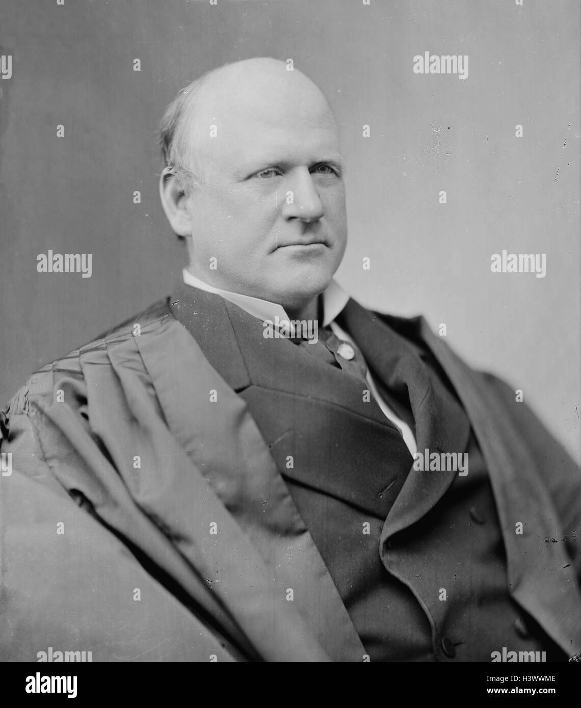 Fotografische Portrait von John Marshall Harlan (1833-1911), ein amerikanischer Anwalt, Politiker und Mitarbeiter des Rechts der Vereinigten Staaten von Amerika. Vom 19. Jahrhundert Stockfoto