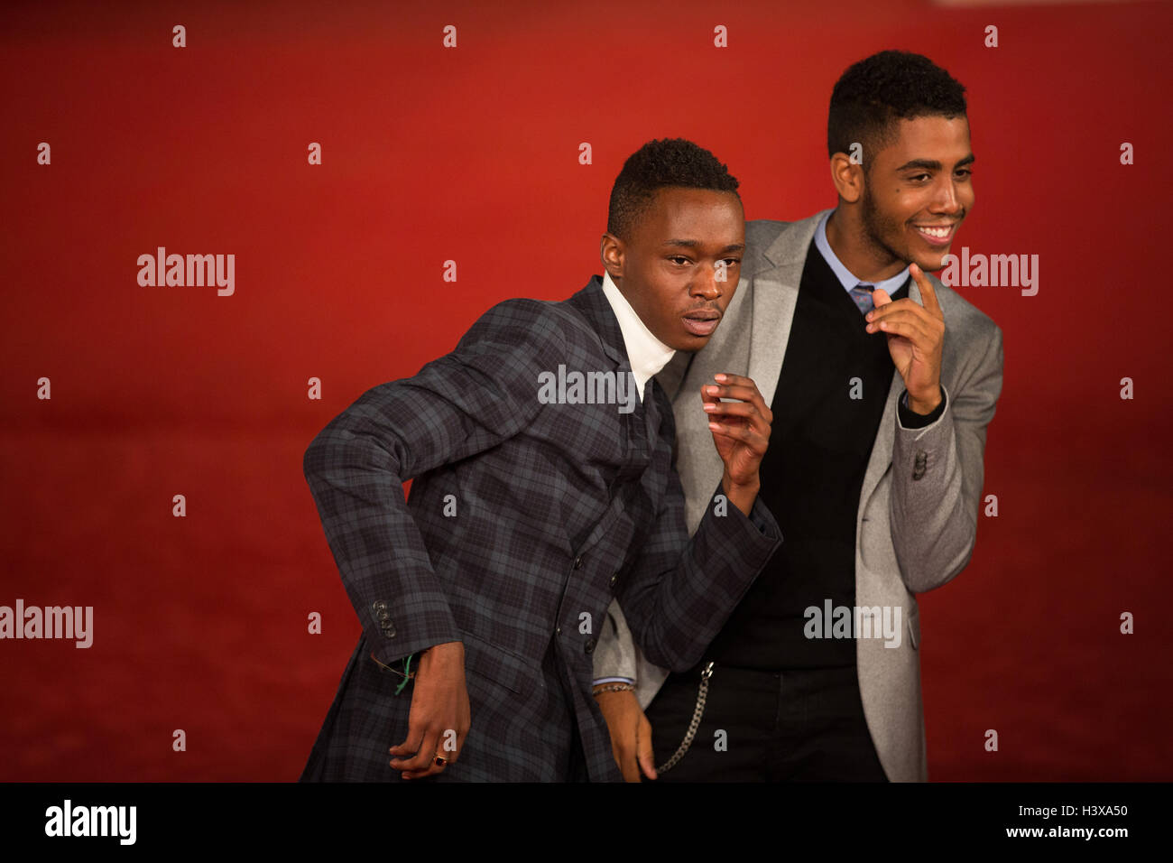 Ashton Sander und Jharrel Jerome präsentieren Moonlight Rom Film Festival 2016, 13. Oktober 2016, Auditorium Parco della Musica, Rom Stockfoto