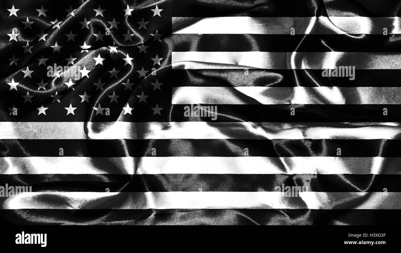 Amerikanische Flagge Grunge suchen in schwarz / weiß Stockfoto