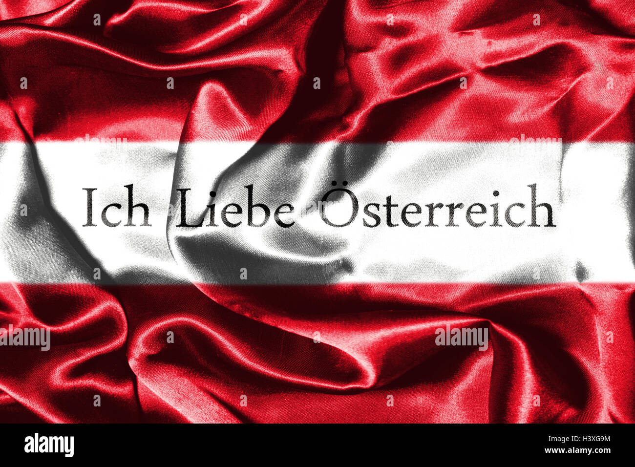 Österreichische Flagge mit Text im deutschen Sinne ich liebe Österreich