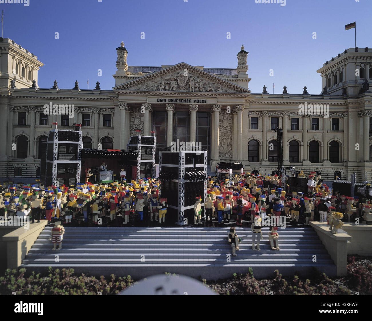 Deutschland, Schloss Günz, Lego Land, Minicountry, Deutschland, Berlin, Liebe zu retten, nur redaktionell Bayern, Swabia, Ort von Interesse, Vergnügungspark, Kirmes, Stadt, Nachbildung, Modellbau, Lego, 01:20, treu, skalieren, Figuren, Open Air-Festival Stockfoto