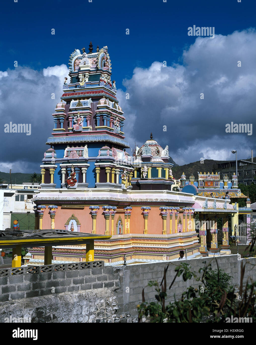 Mauritius, Port Louis, Hindutempel, anzeigen, Indischer Ozean, Maskarenen, Inselstaat, Insel, Hauptstadt, Tempel, Struktur, Architektur, Baustil, Hinduismus, Hindu Tempel, Figuren, Vorschlagnote, Götter, glauben, Religion, Ansicht Stockfoto