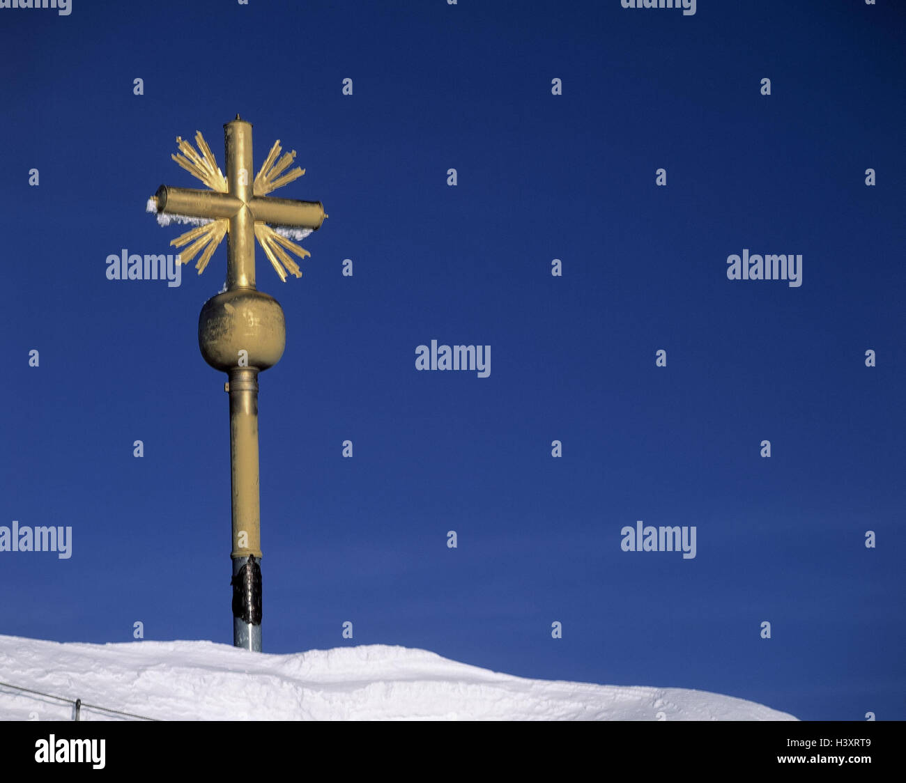 Deutschland, Oberbayern, Zugspitze, 2964 m, Gipfelkreuz, winter, Oberbayern, Garmisch-Partenkirchen, Werdenfels, Bayern, Zugspitze, Kreuz, Kreuz, Schnee Stockfoto
