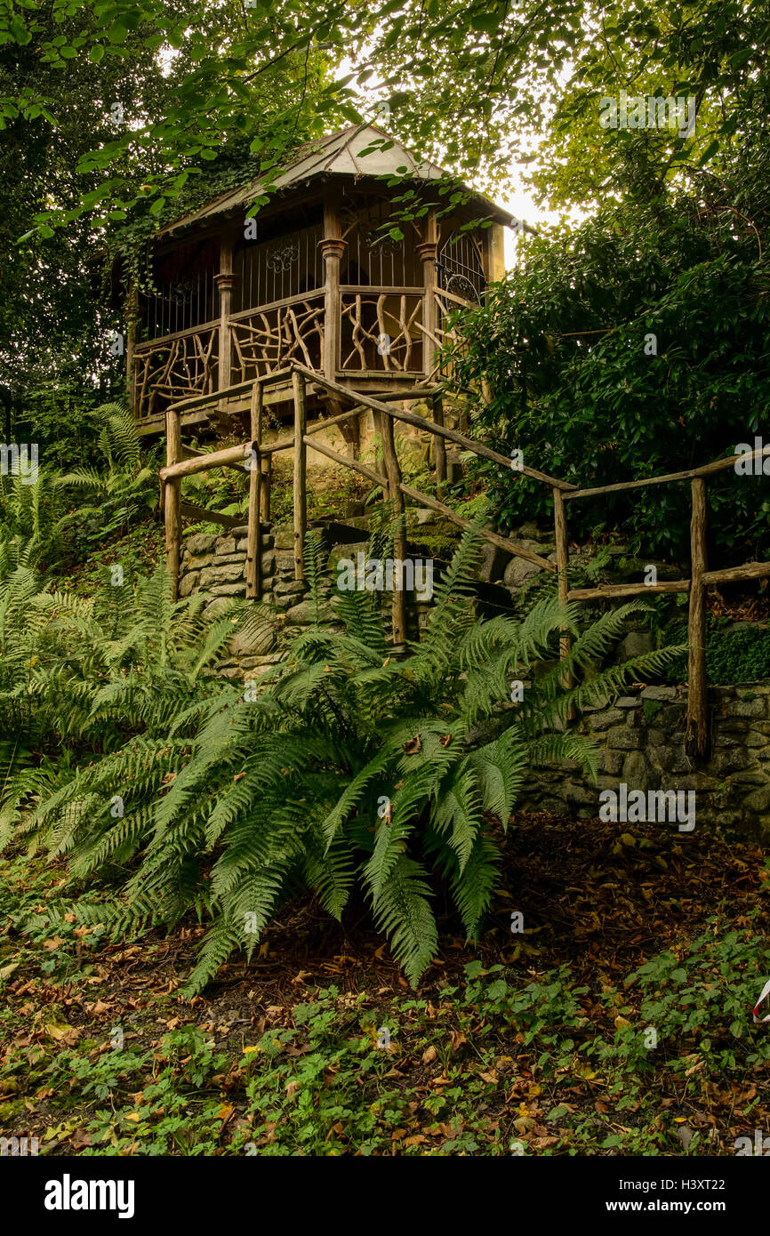 Sommerhaus in den Gärten bei Plas Newydd Llangollen Home of Sarah Ponsonby & Eleanor Charlotte Butler Stockfoto