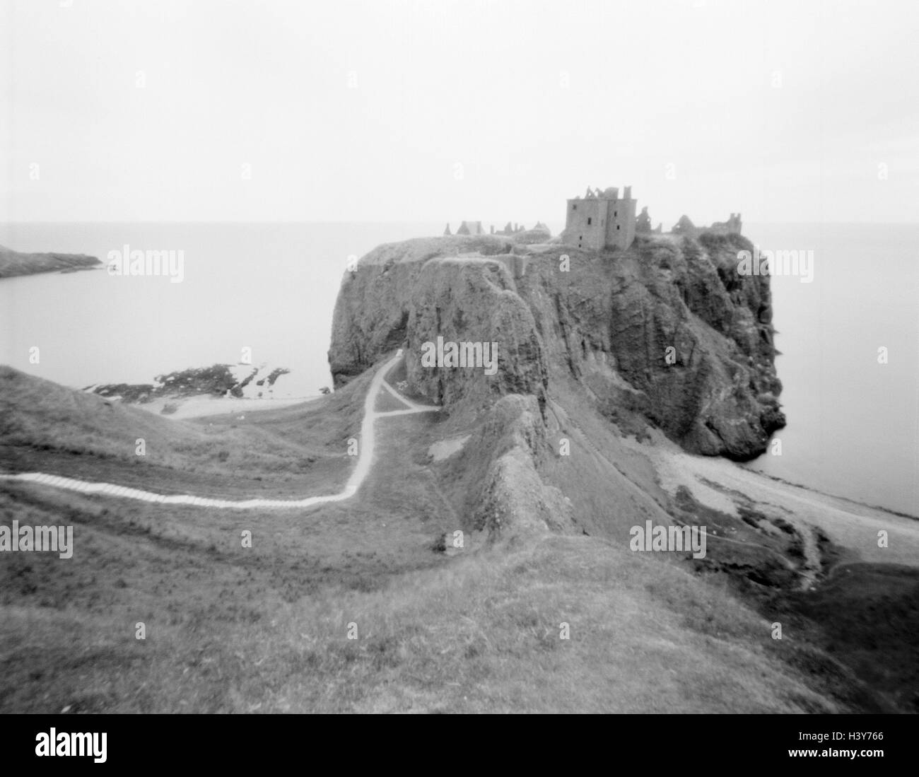 Großbritannien, Schottland, coast, Dunnottar Castle, 14. Jahrhundert, s/w, Stockfoto