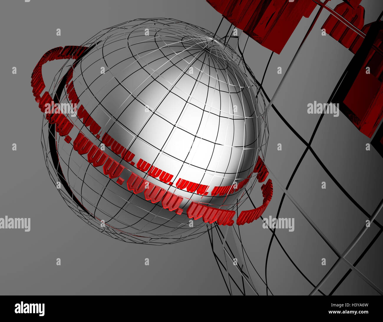 Computergrafik, Icon, Internt, weltweit weben Globus, Silber, Strich, Kreis, Welt, Globus, Kugel, Adresse, Komponente, Wirtschaft, Handel, e-Commerce, Www, Internet-Adresse, Kommunikation, Informationen, Verbindung, Internetsurfen, Datenübertragung, Onl Stockfoto