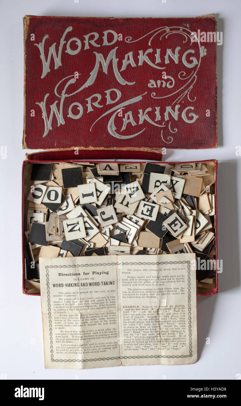 Alte Vintage Wort machen und Wort unter Spiel Stockfoto