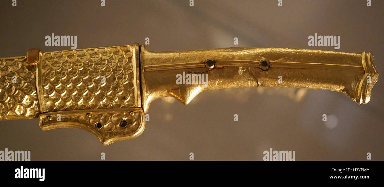 Sasanian Schwert Klinge des Silber-steckende Schwert. Aus vergoldeten, Tiegelstahl hergestellt; 6.-7. Jh. n. Chr., Iran Stockfoto