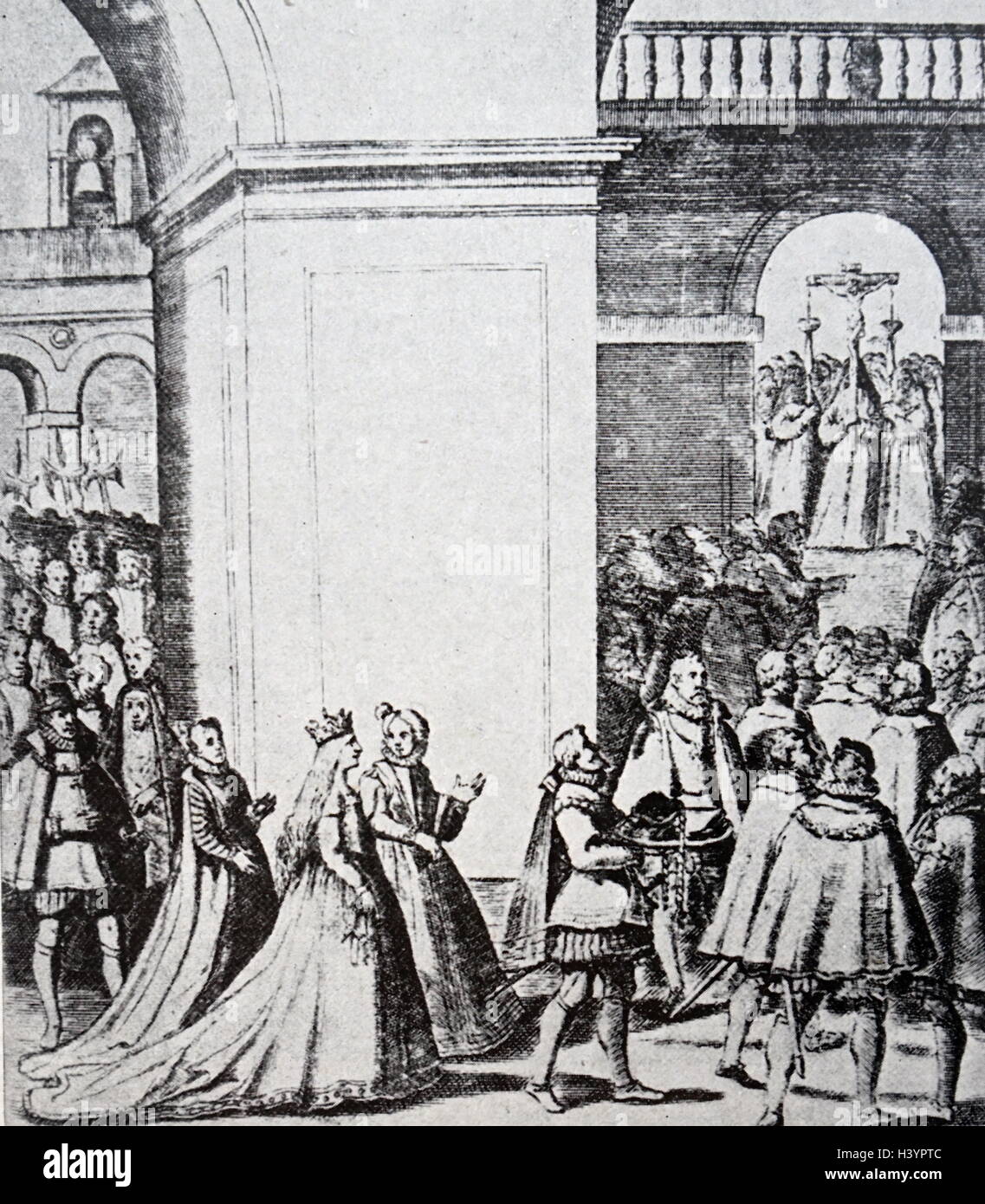 Erzherzogin Margarete von Österreich (Schwester Margarita de la Cruz) unter Berücksichtigung der Gewohnheit. Aus der (Descalzas Reales) der "Royal barfuß Nonnen" 1584. Ein Mitglied des Hauses Habsburg, Margaret in Wien wurde am 16. Februar 1536 geboren, die Tochter von Ferdinand I., Kaiser des Heiligen Römischen Reiches und seiner Frau Anna von Böhmen und Ungarn. Sie wurde eine Nonne in Hall in Tirol, wo sie am 12. März 1567 starb. Stockfoto