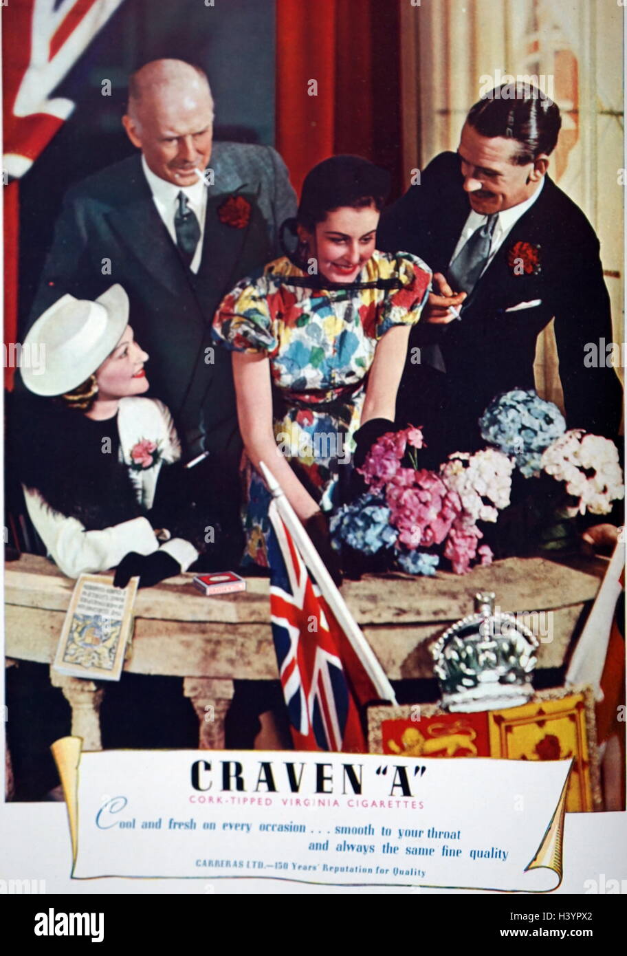 Britische Magazin Anzeige für Craven Zigaretten 1953 Stockfoto