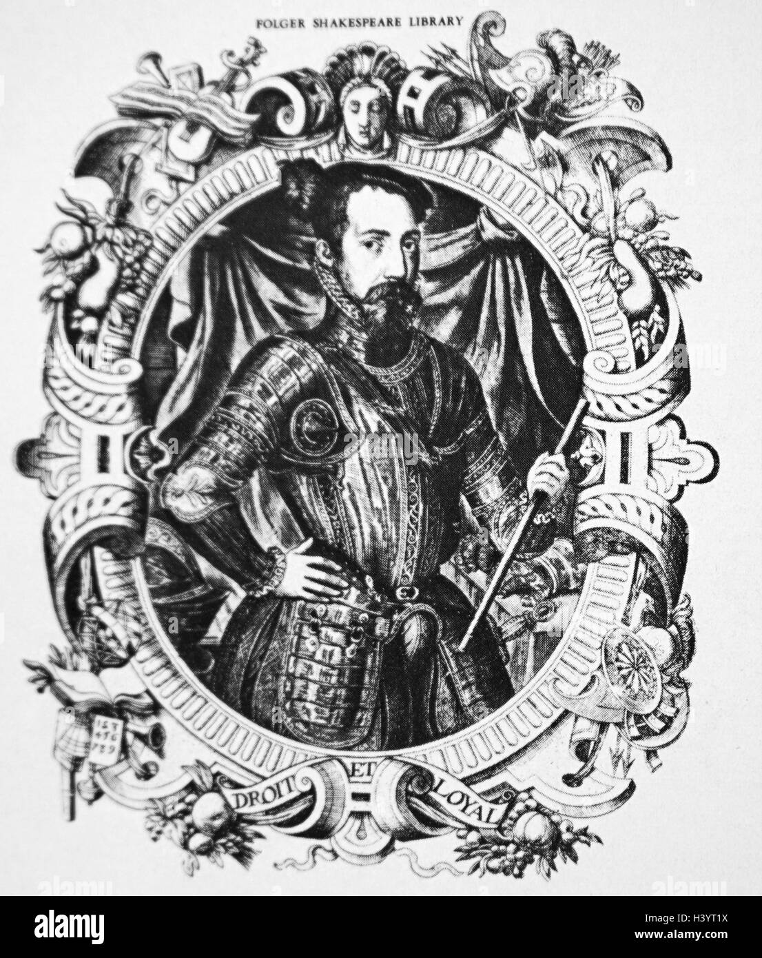 Porträt von Robert Dudley, 1. Earl of Leicester (1532-1588) ein englischer Adeliger. Datiert aus dem 16. Jahrhundert Stockfoto