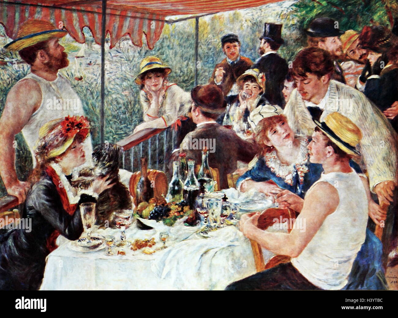 Gemälde mit dem Titel "Luncheon der Bootfahren Partei" von Pierre-Auguste Renoir (1841-1919) eines französischen Künstlers. Vom 19. Jahrhundert Stockfoto