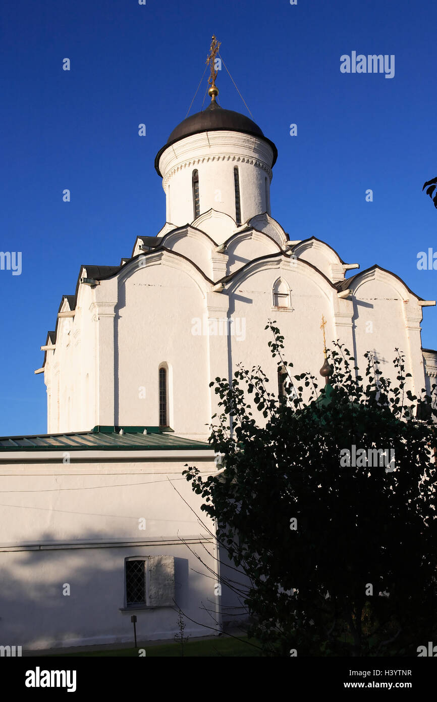 Blick auf schönen alten russischen Kloster gegen blauen Himmel, Stadt von Wladimir Stockfoto