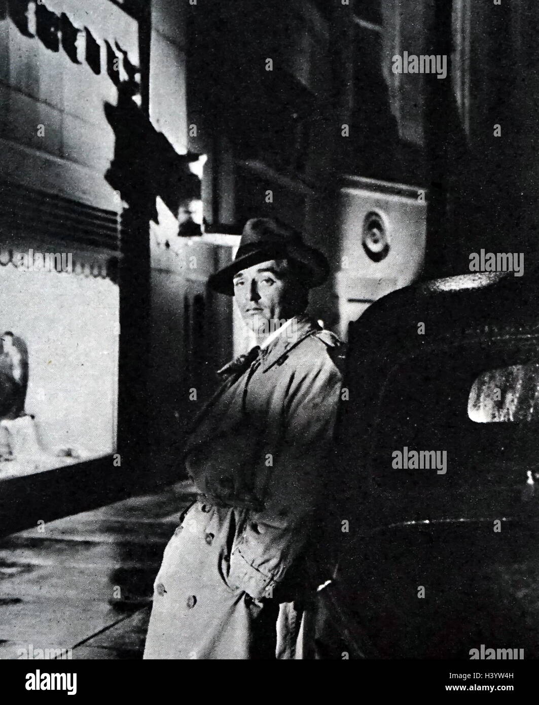 Film still aus "Aus der Vergangenheit" mit Robert Mitchum, Jane Greer und Kirk Douglas. Vom 20. Jahrhundert Stockfoto