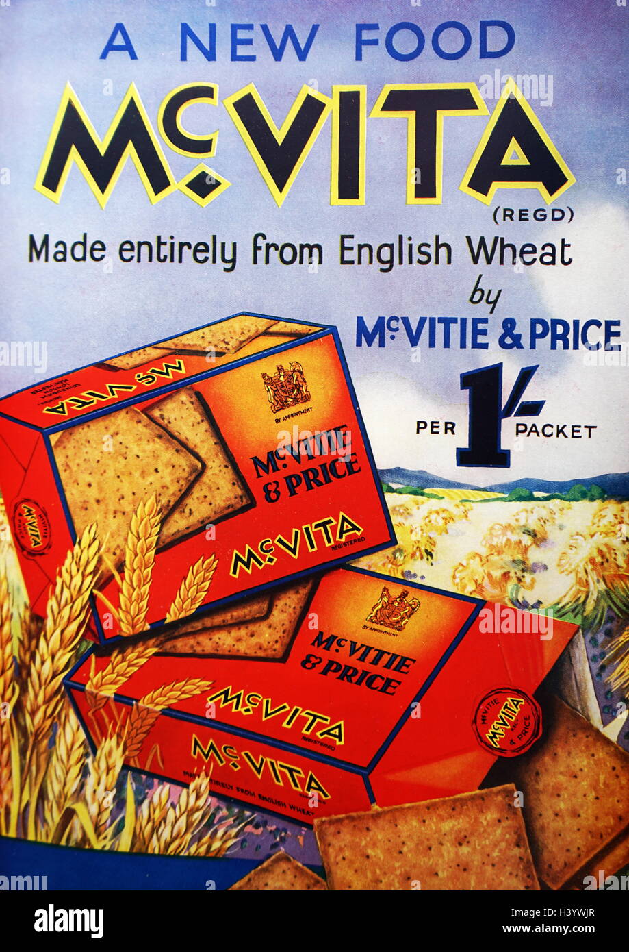 Werbung für McVita Cracker. Vom 20. Jahrhundert Stockfoto
