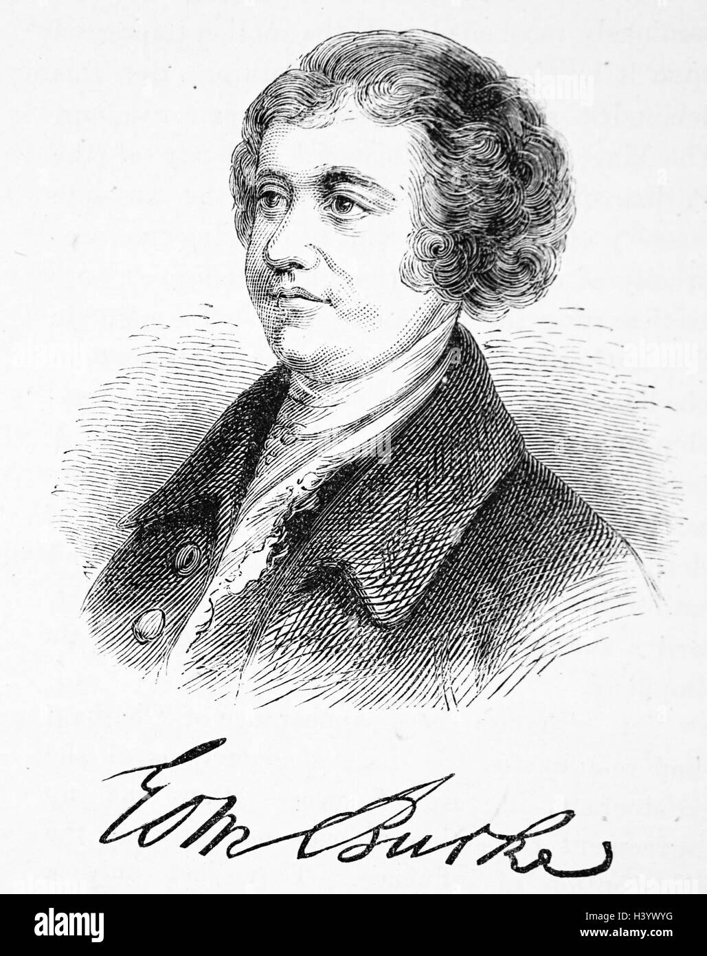 Porträt der irische Philosoph Edmund Burke (1729-1797) und politischer Denker. Vom 18. Jahrhundert Stockfoto
