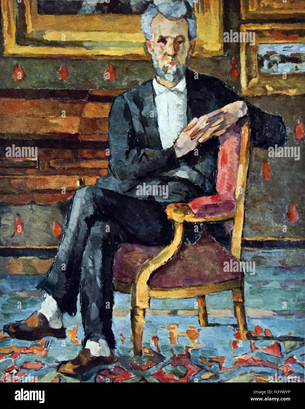 Gemälde mit dem Titel "Chocquet sitzend von Paul Cézanne (1839-1906), ein französischer Künstler und post-impressionistischen Malers". Vom 19. Jahrhundert Stockfoto