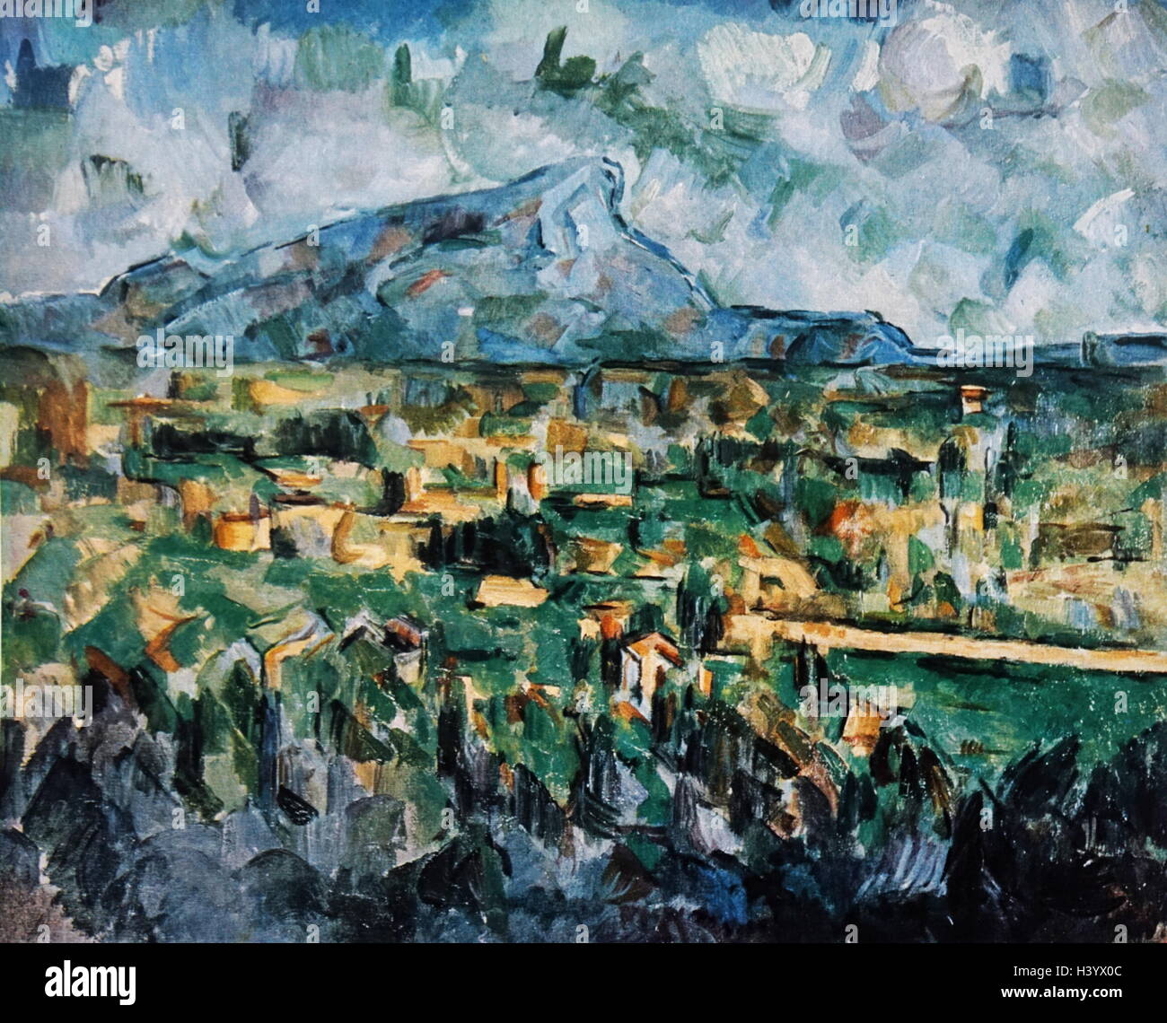 Gemälde mit dem Titel 'Mount Sainte Victorie' von Paul Cézanne (1839-1906), ein französischer Künstler und post-impressionistischen Maler. Vom 19. Jahrhundert Stockfoto