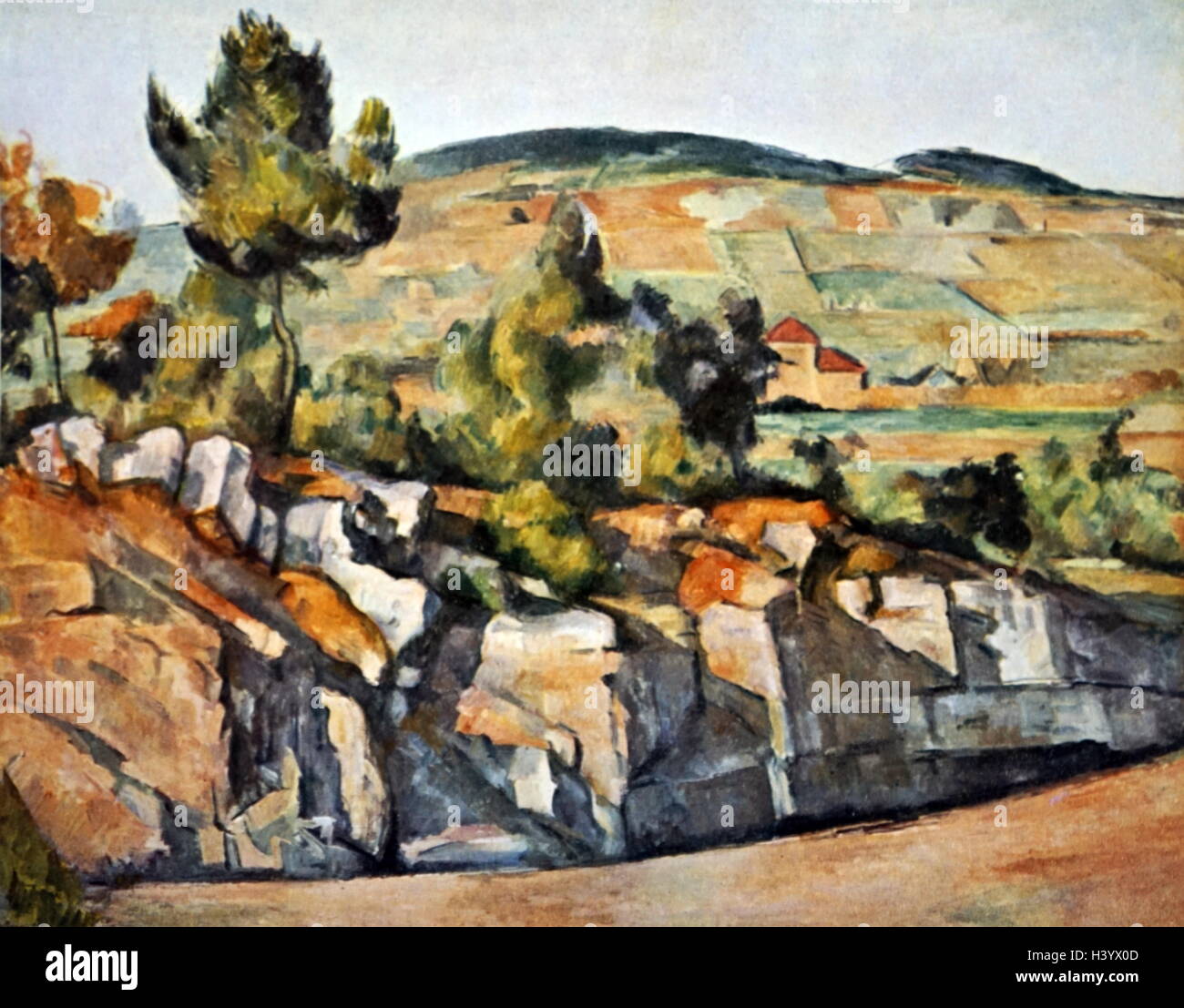 Gemälde mit dem Titel "Berge in der Provence' von Paul Cézanne (1839-1906), ein französischer Künstler und post-impressionistischen Maler. Vom 19. Jahrhundert Stockfoto