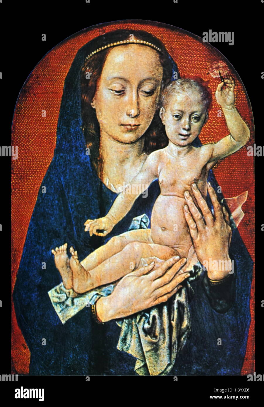 Ausschnitt aus der "Mary Triptychon" von Hugo Van Der Goes (1440-1482), ein flämischer Maler. Vom 15. Jahrhundert Stockfoto