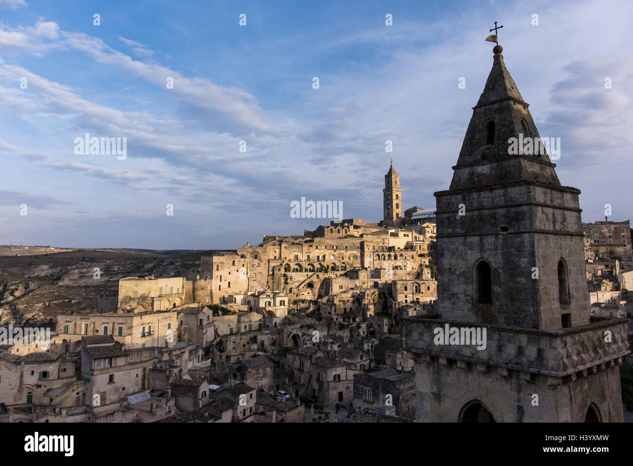 Skyline der Stadt Matera, Italien Stockfoto