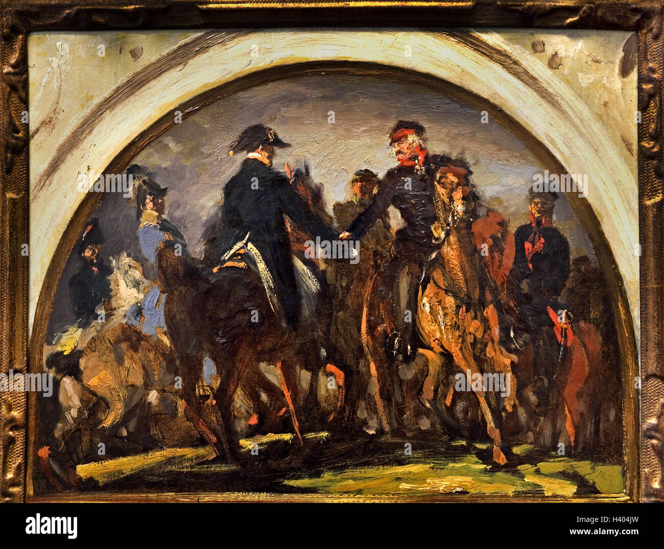 Siegreiche Koalition Feld Marschälle Blücher und Wellington, nach der Schlacht von Belle Alliance (Waterloo) 1857 Adolph Menzel 1815-1905 Deutsch Deutschland Stockfoto