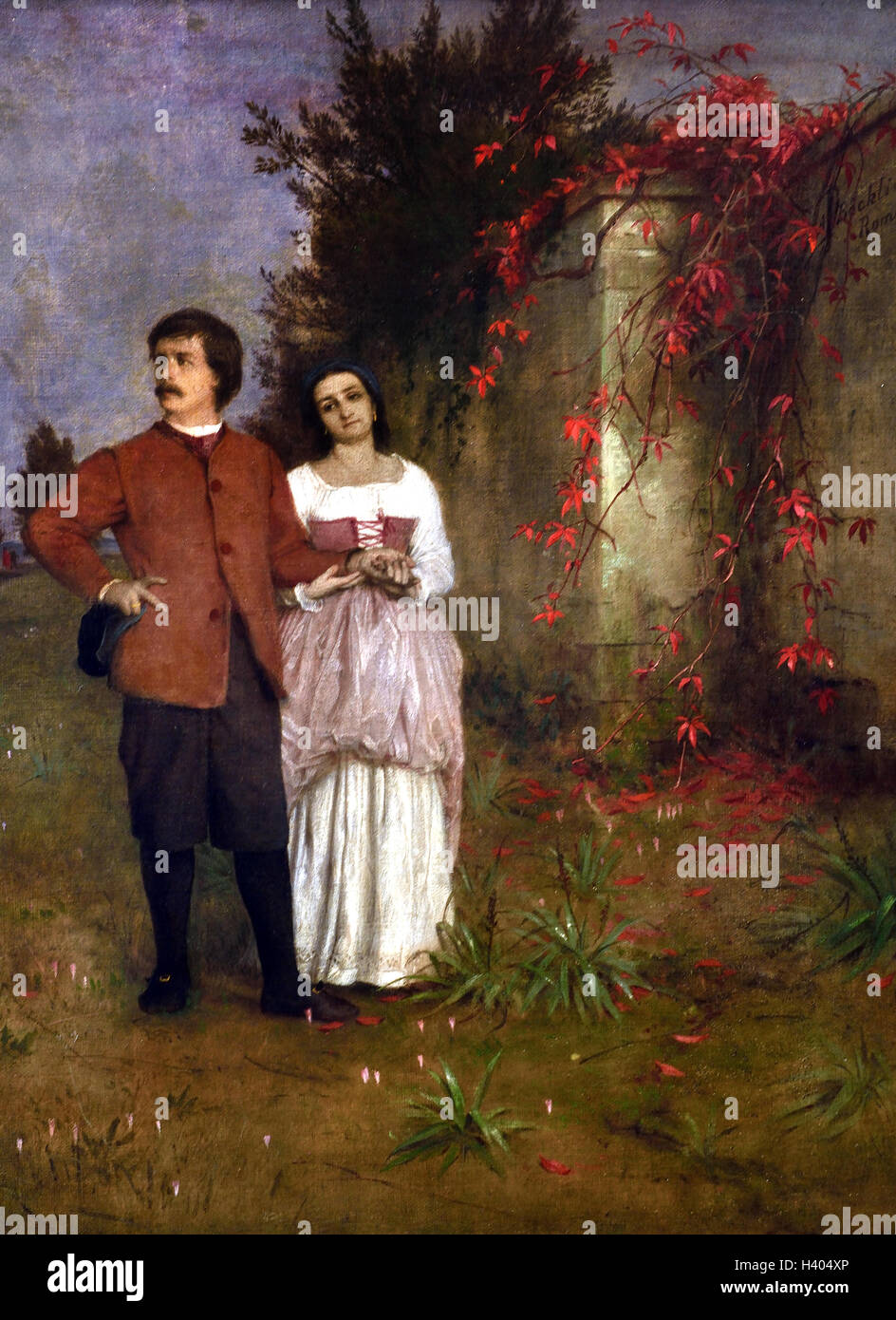 Der Künstler und seine Frau 1863 Arnold Bocklin 1827-1901 Schweiz war ein Schweizer Symbolmaler. Stockfoto