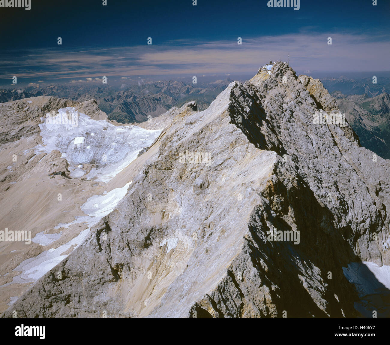 Deutschland Bayern Zugspitze Zugspitze Gipfel Schnee Entfernten