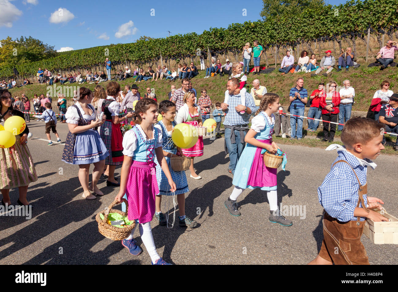 Traditionelles Wein- und Erntedankfest, Sasbachwalden, Baden-Württemberg, Süddeutschland, Deutschland, Europa Stockfoto