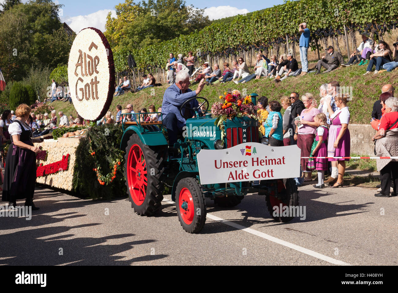 Traditionelles Wein- und Erntedankfest, Sasbachwalden, Baden-Württemberg, Süddeutschland, Deutschland, Europa Stockfoto