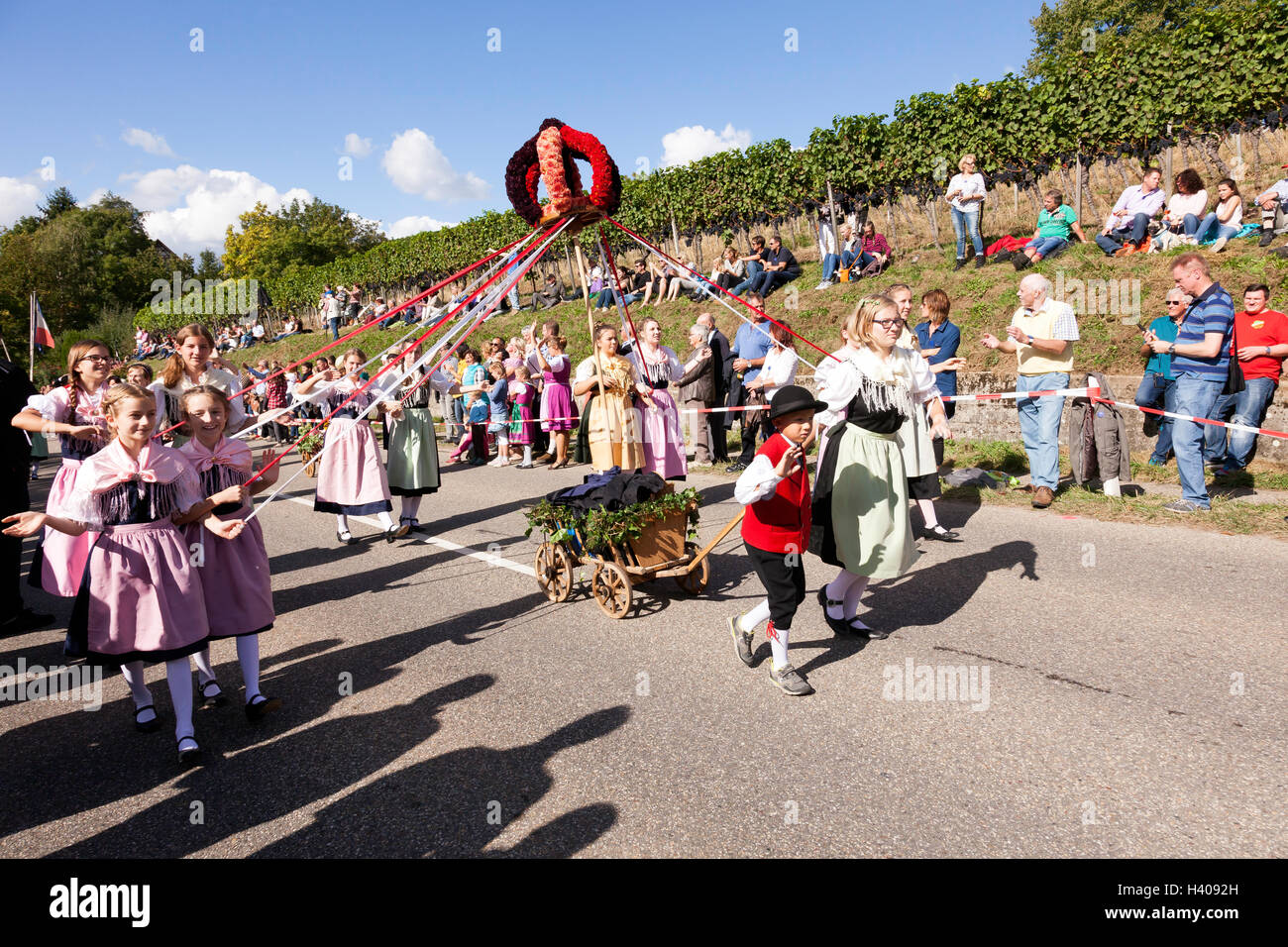 Traditionelles Wein- und Erntedankfest, Sasbachwalden, Baden-Württemberg, Süddeutschland, Deutschland, Europa Stockfoto