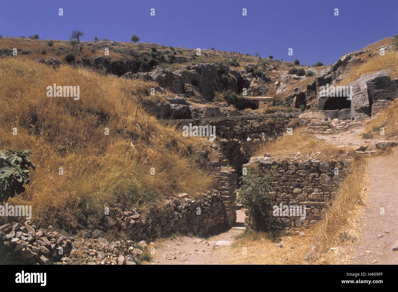 Türkei, Selcuk, der Siebenschläfer Grotten, Europa, Eurasien, südöstlich, das Ägäische Meer, Nördliche Ägäis-Küste, Grotten der Siebenschläfer, Grotte, Eingänge, Eingang, Ort von Interesse, Ruine Standort, die meisten besuchte antike Seite 334 v. Chr., Kultur Stockfoto