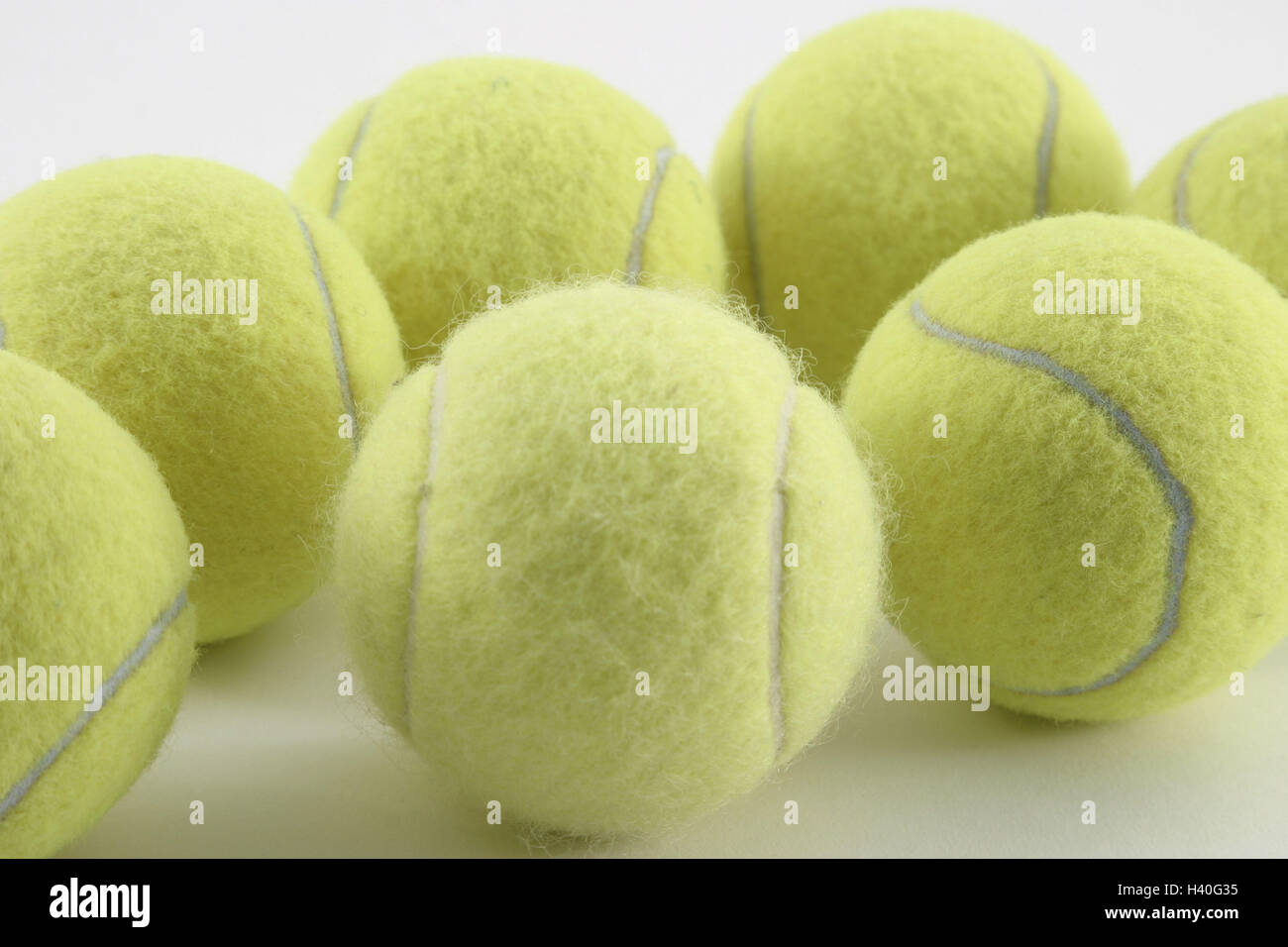 Tennisbälle, gelben Ballsport, Rückschlag-Spiel, Tennis, Kugeln, elastische konkave Kugeln, Filzüberzogen, um mehrere, Sport, Sport, Sportartikel, Zubehör, Freizeit, Hobby, Studio, Produktfotografie, Still Life Stockfoto