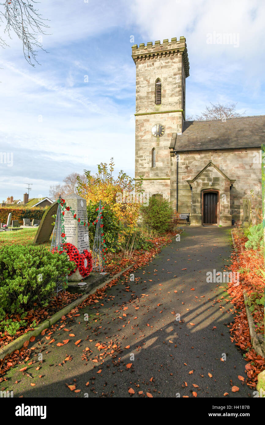 St. Markus der Evangelist Kirche Foxt Staffordshire Moorlandschaften England UK Stockfoto