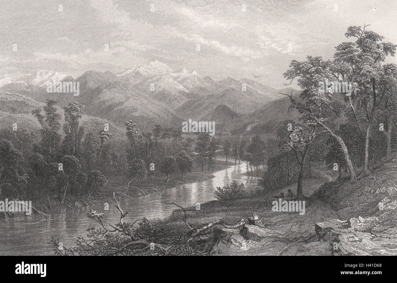 "Öfen River, Victoria". Carton Edwin BOOTH/Nicholas CHEVALIER. Australien-c1874 Stockfoto