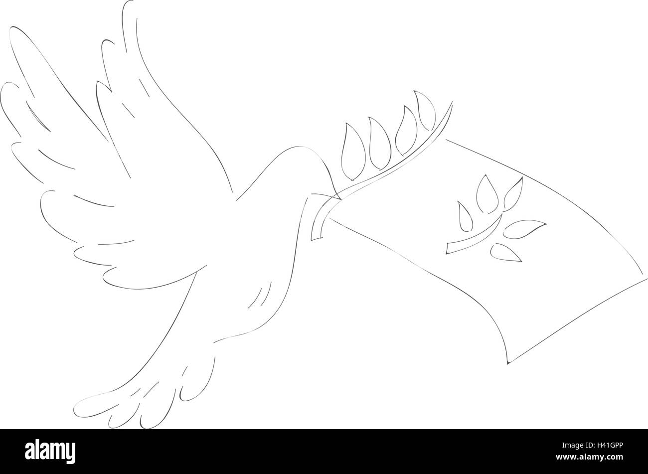 Isolierte Skizze einer Taube, Frieden-Vektor-illustration Stock Vektor