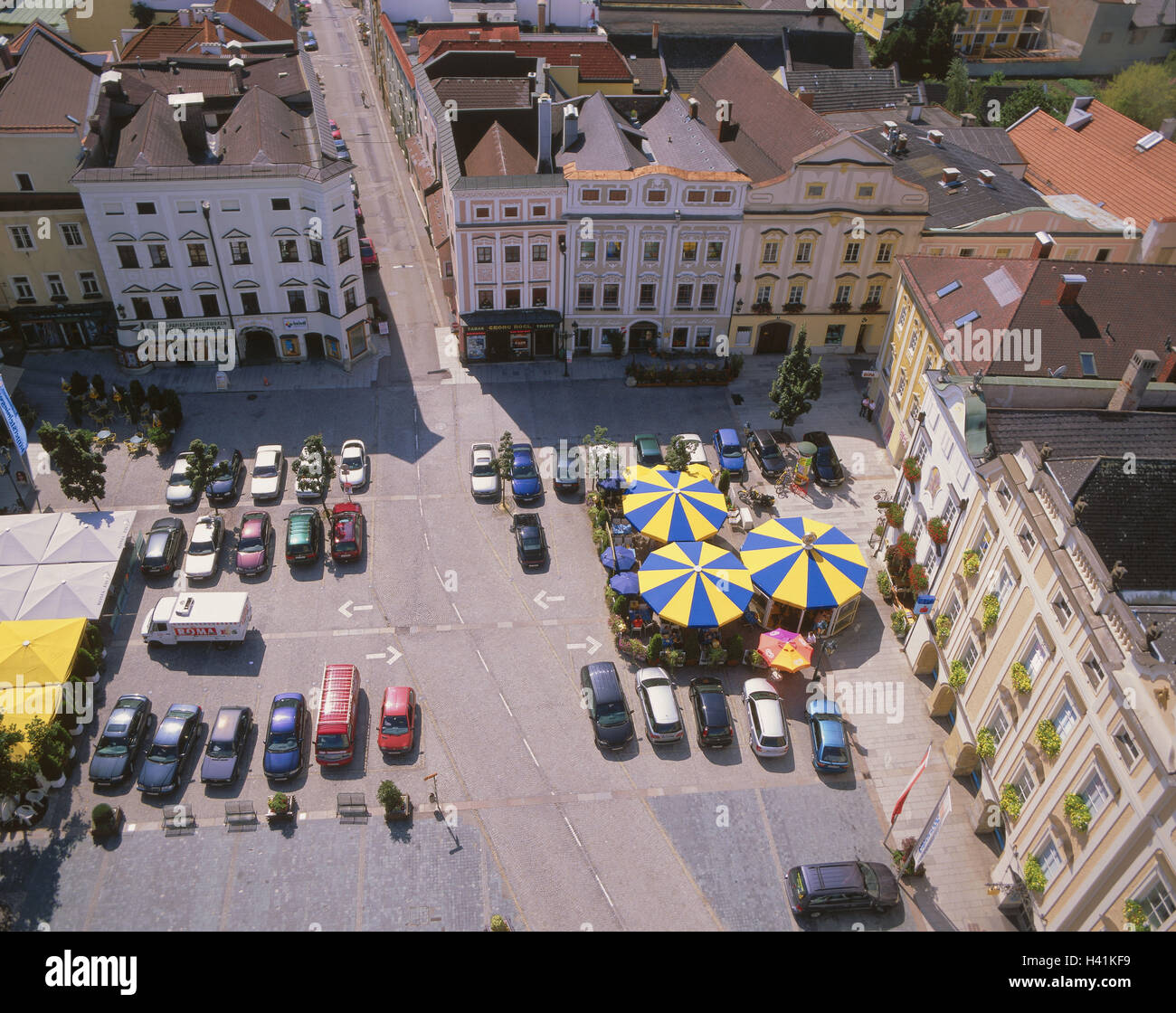 Linz Innerstadt Österreich, Oberösterreich, Enns, Stadtplatz, von oben, Europa, Linz ...