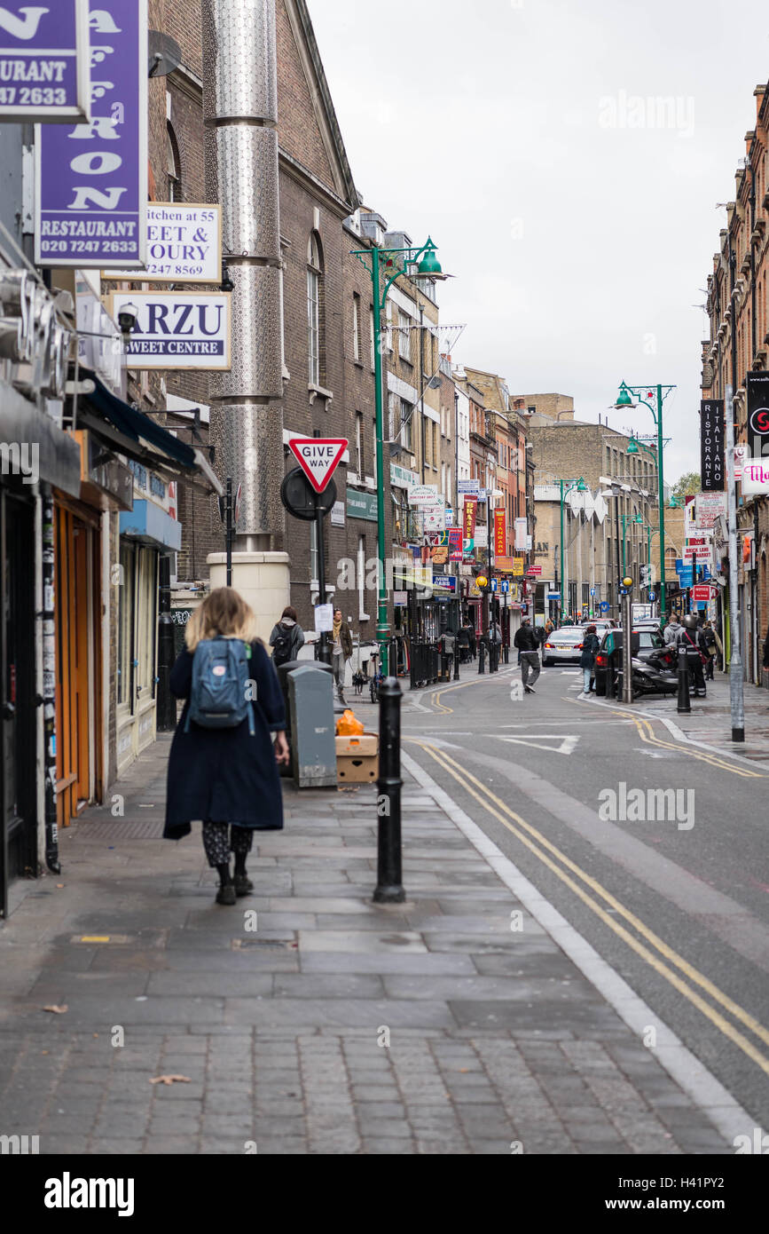Straßenszene in Brick Lane, London E1 Stockfoto