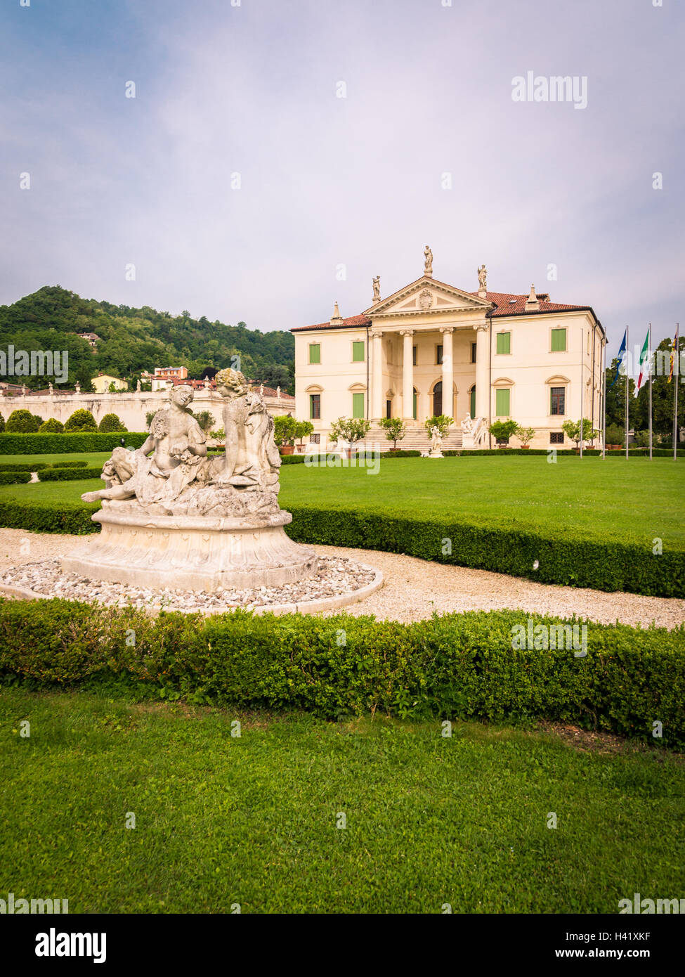 Villa Cordellina Lombardi, gebaut im 18. Jahrhundert auf einem Entwurf des Architekten Giorgio Massari. Stockfoto