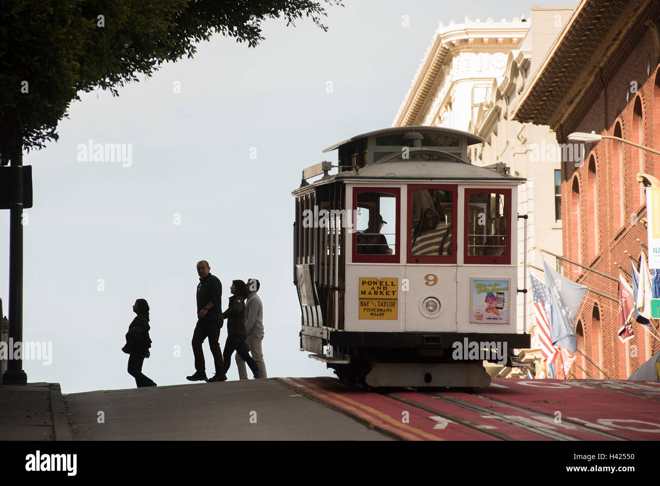 Kabel oder Straße Auto in San Francisco, Kalifornien, USA Stockfoto