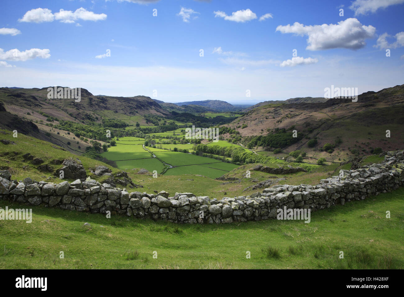 Hardknott Fort, Eskdale, Lake District, Cumbria, England, UK, Stockfoto