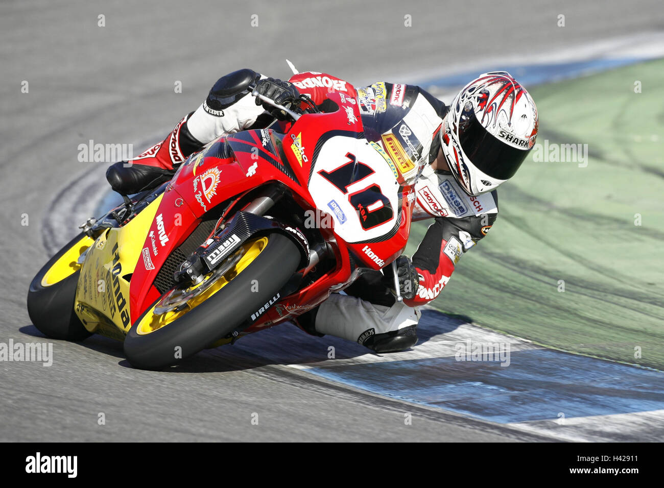 Motorrad-Broschüre IDM, Honda Racing Motor Radian, Rennstrecke Stockfoto