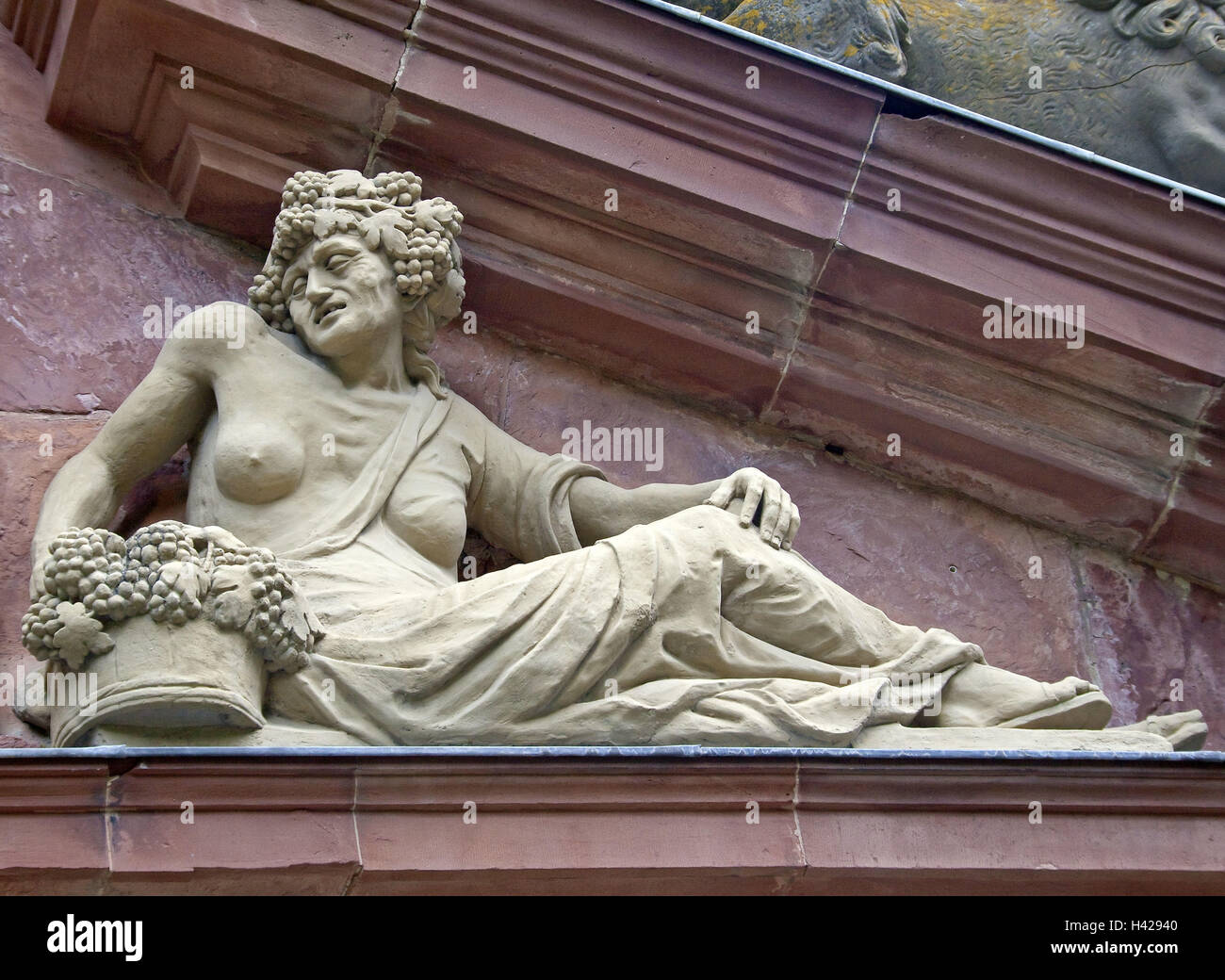 Deutschland, Bayern, Franken, Würzburg, neues Ziel, Detail, Statue, Trauben, Stockfoto