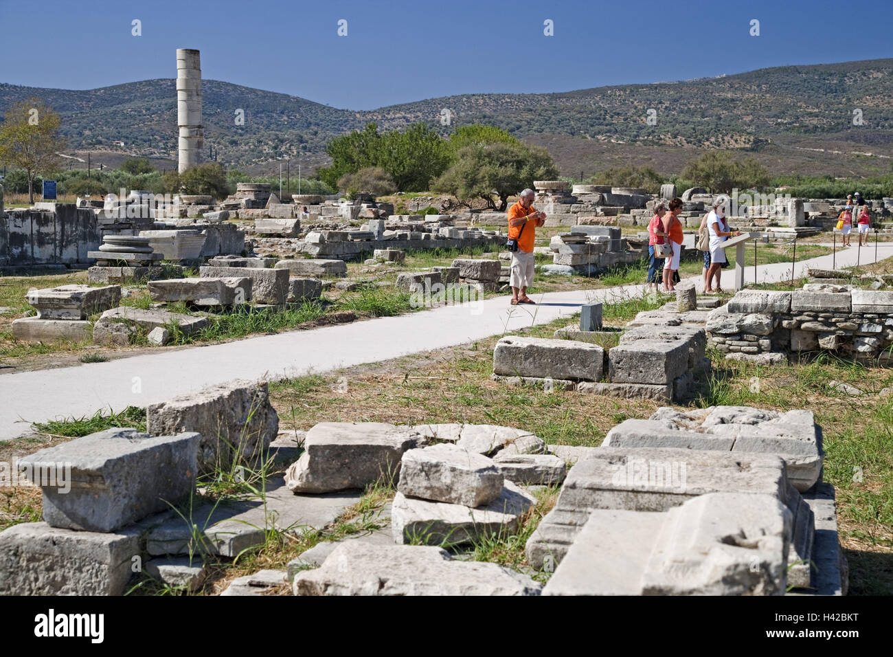 Ausgrabungsstätte Heraion, Insel Samos, Insel im Mittelmeer, Griechenland, Europa Stockfoto